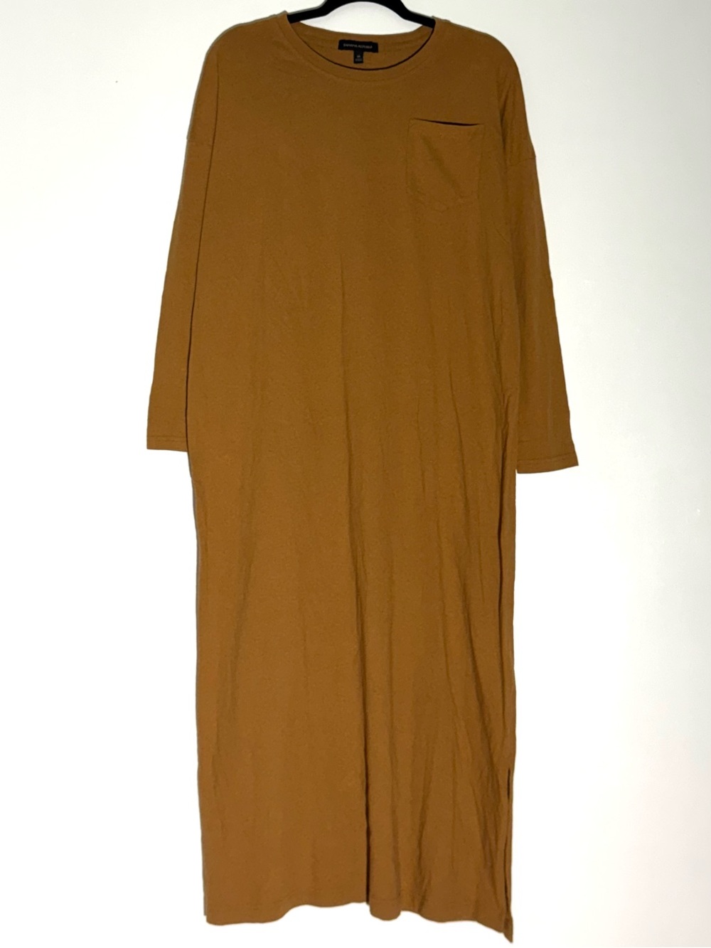 Banana Republic Mustard Midi Dress Long Sleeve Pocket Knit Shift Sweater Dress